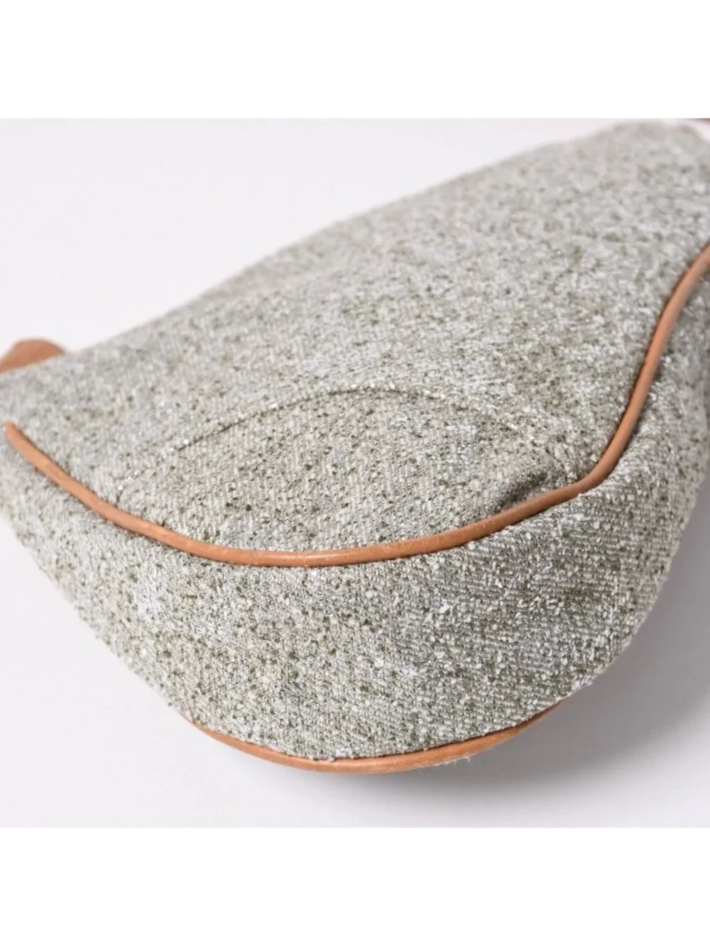 Dior Saddle Pouch Canvas Leather Silver Gold